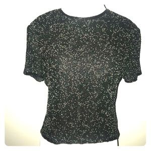 Vintage Adrianna Papell beaded silk top.